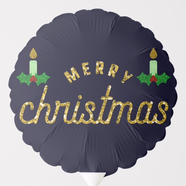 Glitter Christmas Candle Balloon (Front)