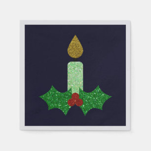 Glitter Christmas Candle Napkins
