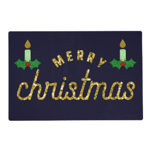 Glitter Christmas Candle Placemat