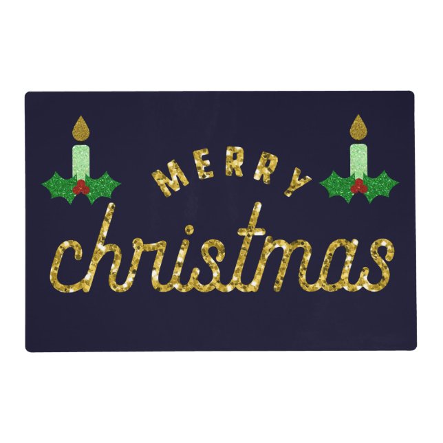 Glitter Christmas Candle Placemat (Front)