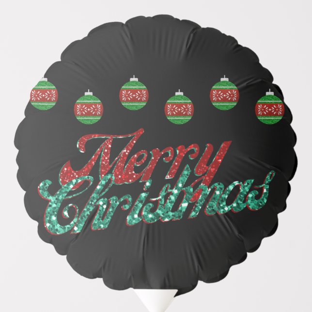 Glitter Christmas Ornament Balloon (Front)