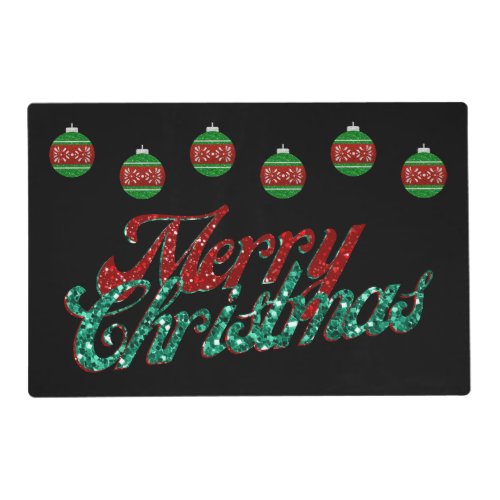 Glitter Christmas Ornament Placemat
