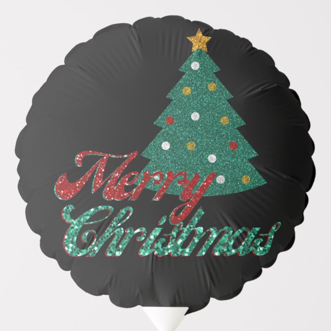 Glitter Christmas Tree Balloon (Front)