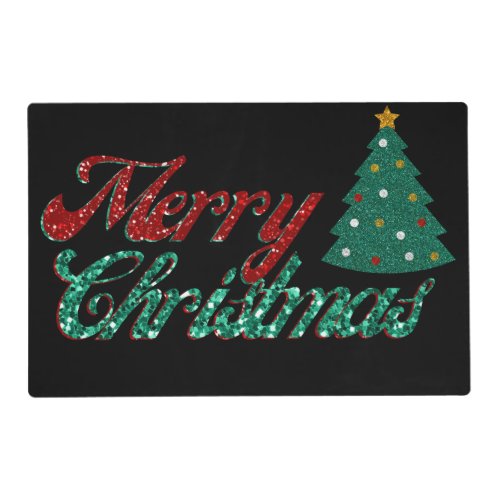 Glitter Christmas Tree Placemat