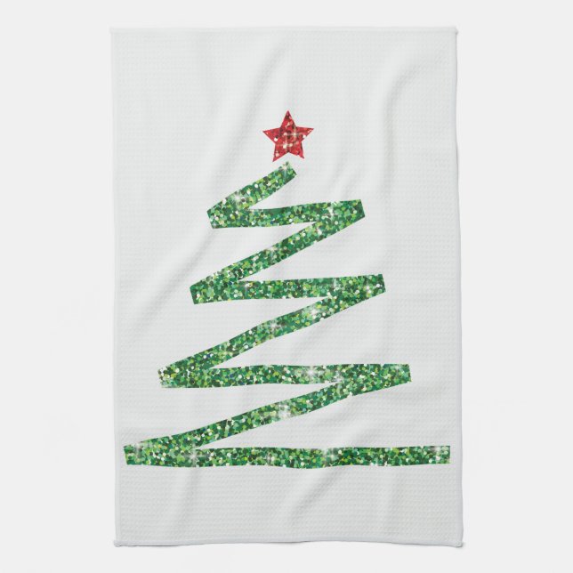 Glitter Christmas tree Towel (Vertical)