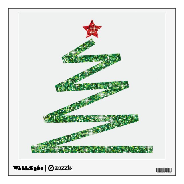 Glitter Christmas tree Wall Decal (Front)