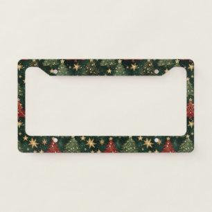 Glitter Christmas Trees & Stars (1) License Plate Frame