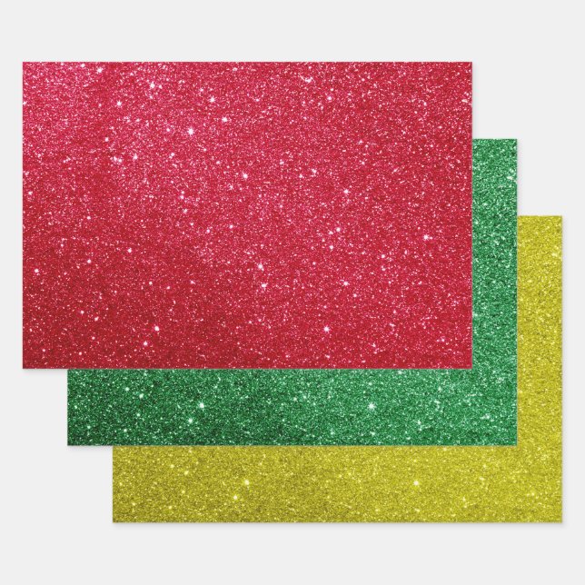 Glitter Christmas Wrapping Paper – Cute & Modern (Set)