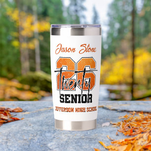 Glitter Class of 2026 Senior Typography Design Insulated Tumbler