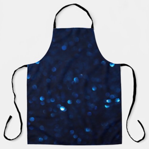 Glitter classic blue lights apron