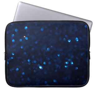 Glitter classic blue lights laptop sleeve