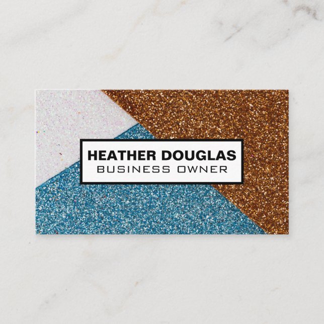Glitter Color Block Business Card (Front)