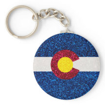 Glitter Colorado flag keychain