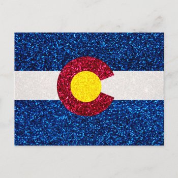 Glitter Colorado Flag Postcard by ColoradoCreativity at Zazzle