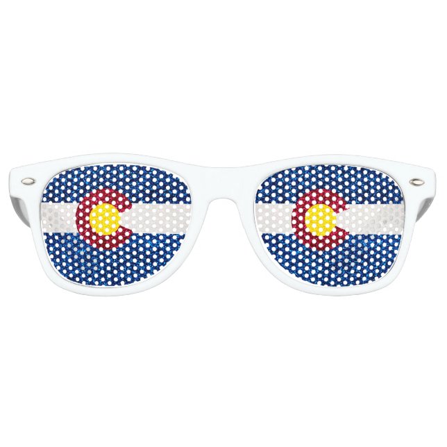 Glitter Colorado flag sunglasses (Front)
