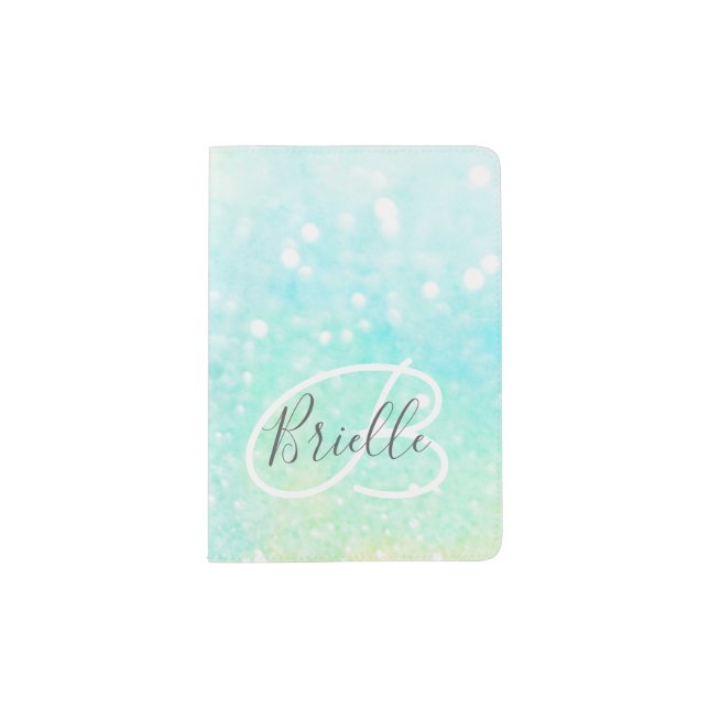 Glitter Colorful Glamorous Pretty Pattern Passport Holder (Front)