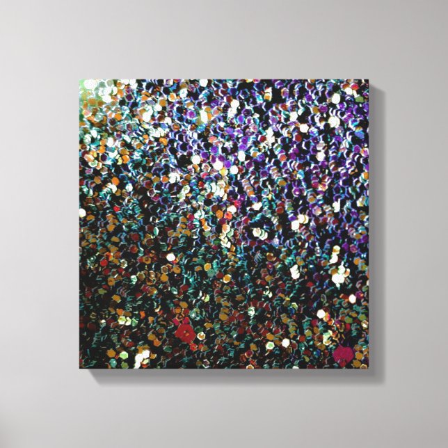 Glitter comet & stars canvas print (Front)