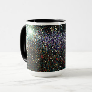 Glitter comet & stars mug
