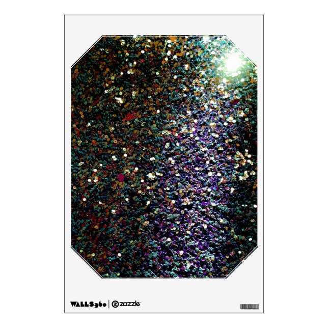 Glitter comet & stars wall sticker (Front)