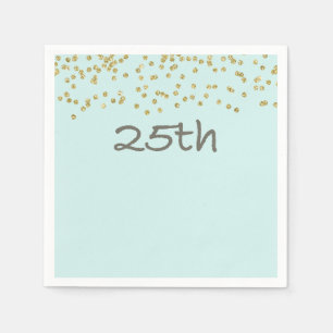 Glitter Confetti 25th Napkins