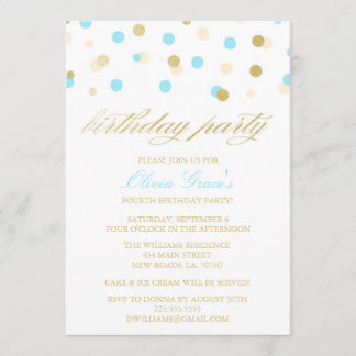 Glitter Confetti Birthday Invitations
