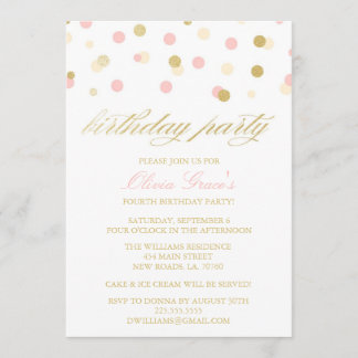 Glitter Confetti Birthday Invitations