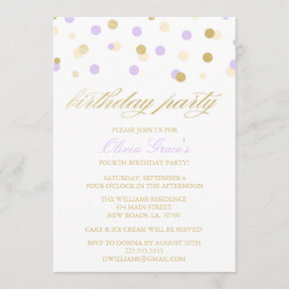 Glitter Confetti Birthday Invitations