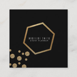 Glitter Confetti Feminine Event Planner Square Business Card