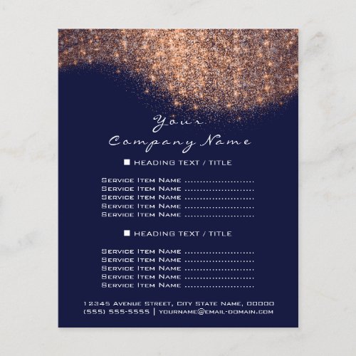 Glitter Confetti Prices Copper Rose Gold Blue Navy Flyer