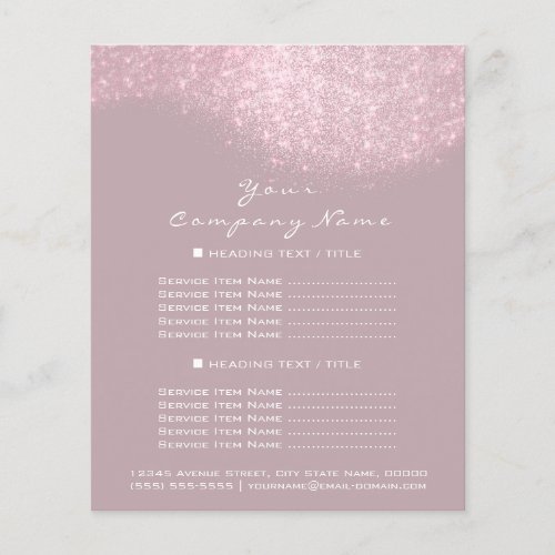 Glitter Confetti Prices Mauve Gray Pink Glitter Flyer