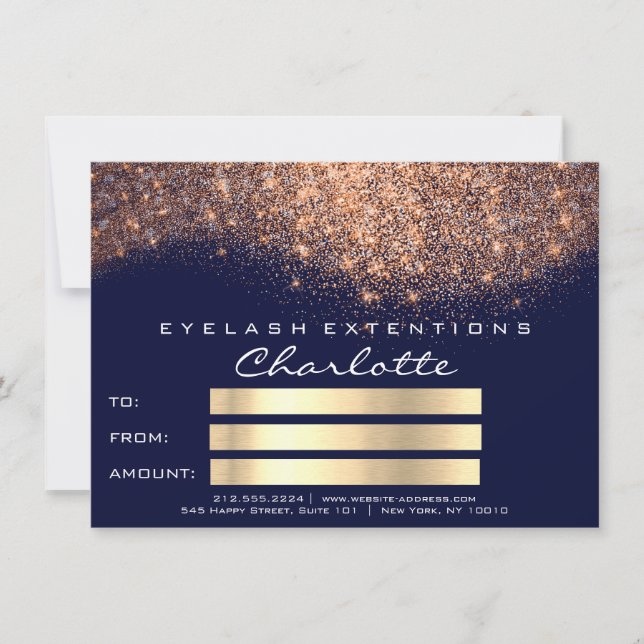 Glitter Copper Blue Navy Certificate Gift (Front)