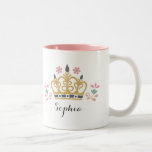 Glitter Crown Monogram Two-tone Coffee Mug at Zazzle