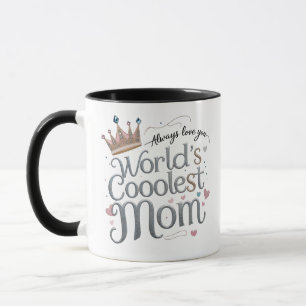 Glitter Crown Mug Cute Heart Design Combo Mug