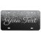 Glitter Custom Text License Plate Silver Black