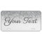 Glitter Custom Text License Plate Silver White