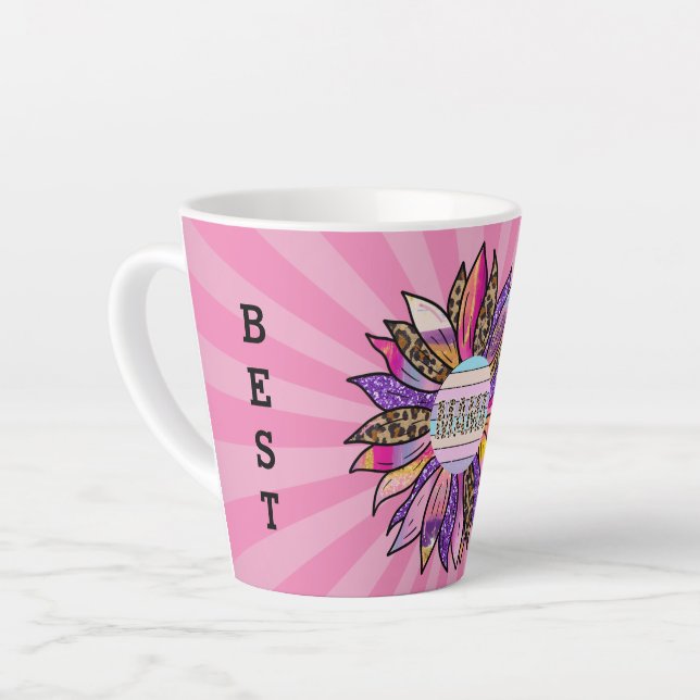 Glitter Customize Best Mama Ever Latte Mug (Left Angle)