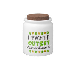 Glitter Cutest Leprechaun Teacher Candy Jar