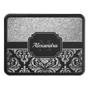 Glitter Damask Hitch Cover