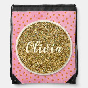Glitter dance sports bag drawstring backpack teens