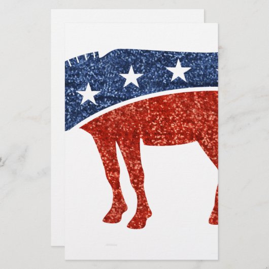 glitter democrat donkey (Front/Back)