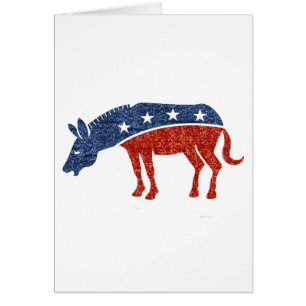 glitter democrat donkey cards
