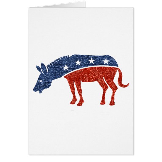 glitter democrat donkey cards (Front)