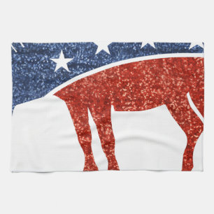 glitter democrat donkey towel