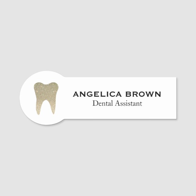Glitter Dental Assistant Name Tag (Front)