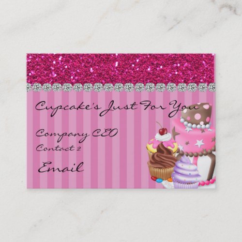 Glitter Design BAKERY  Business Card BLING TOO