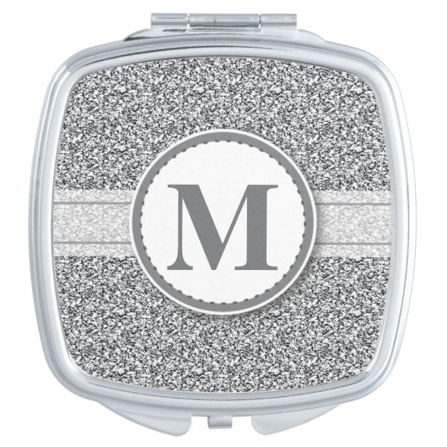 Glitter Design Compact Mirror Bridal Party Gift (Front)