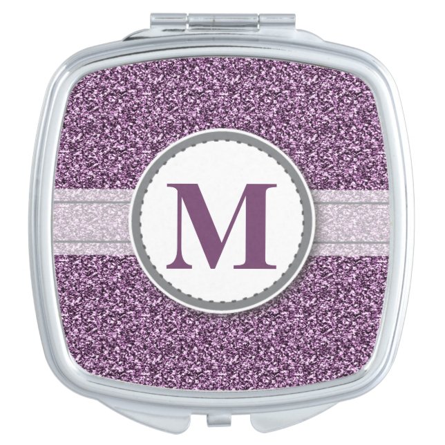 Glitter Design Compact Mirror Bridal Party Gift (Front)