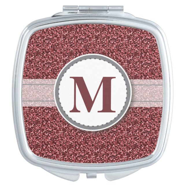 Glitter Design Compact Mirror Bridal Party Gift (Front)