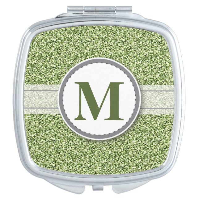 Glitter Design Compact Mirror Bridal Party Gift (Front)