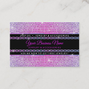 Glitter Diamonds Girly Jewelry Business Card